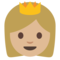 Princess - Medium Light emoji on Google